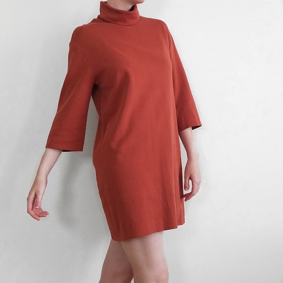 Zara Dresses & Skirts - Zara Turtleneck Dress Burnt Orange